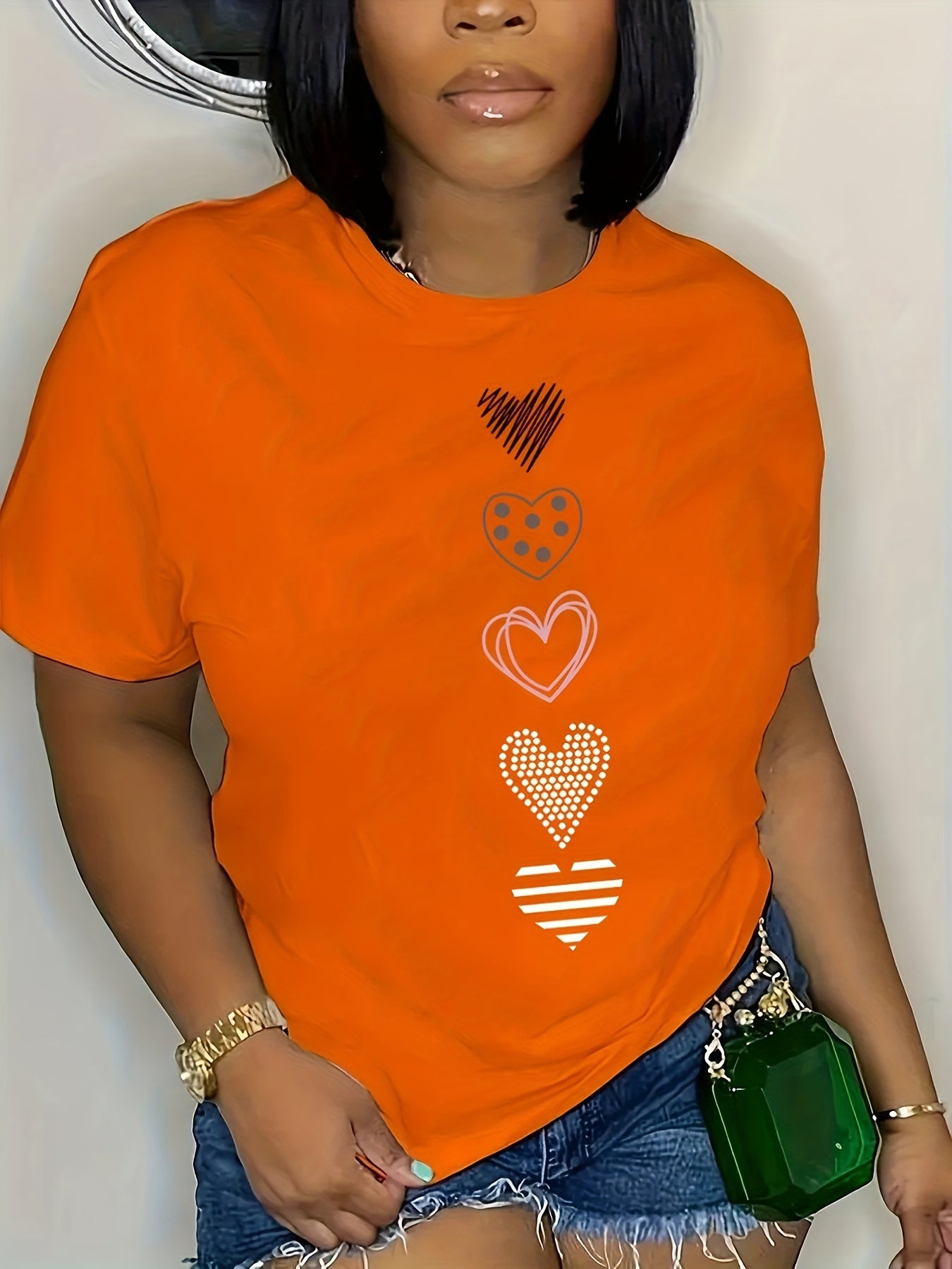 Paloma - Oranje T-shirt met Hartprint