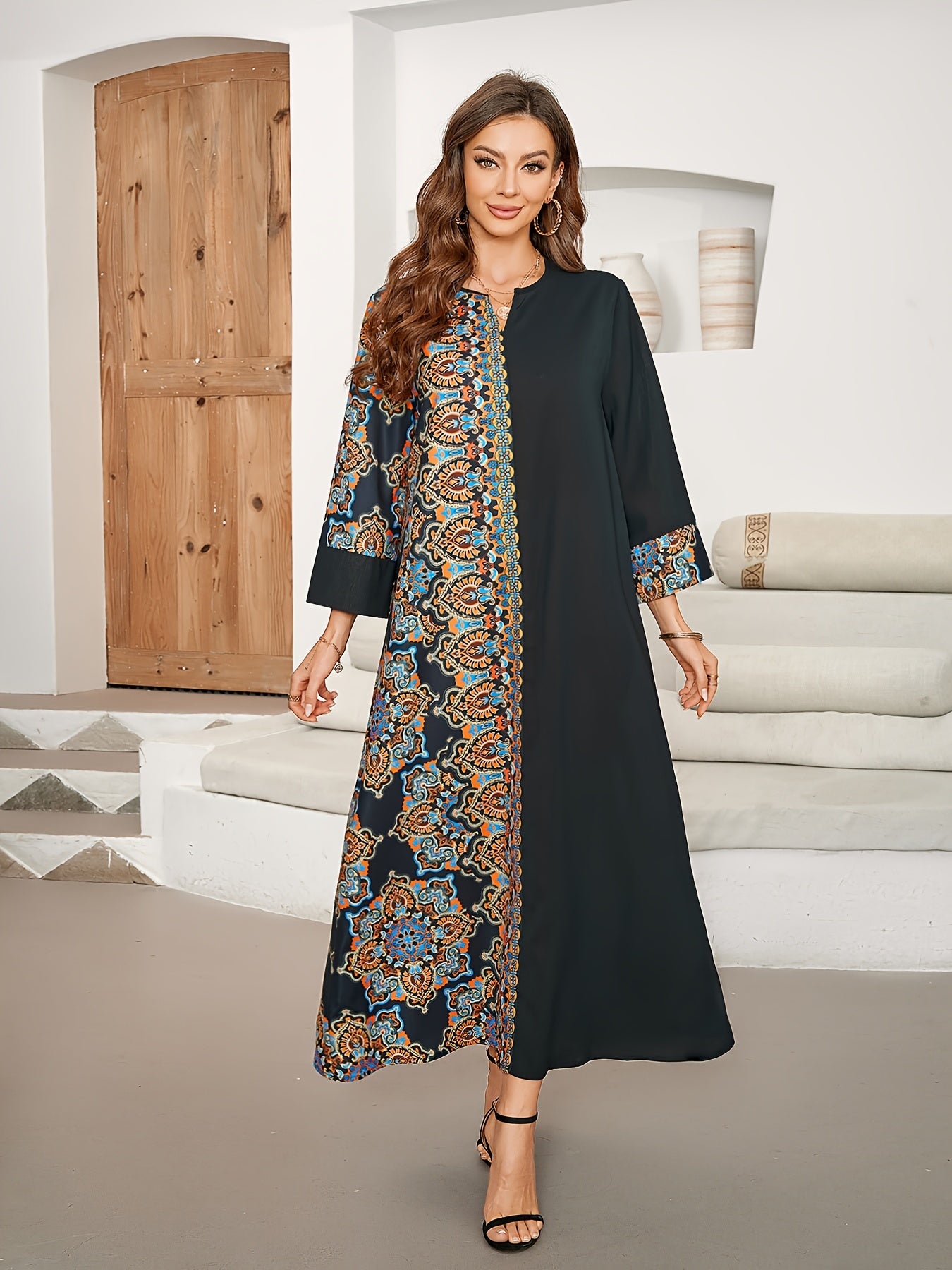 Aya - Etnische Maxi Kaftan Jurk