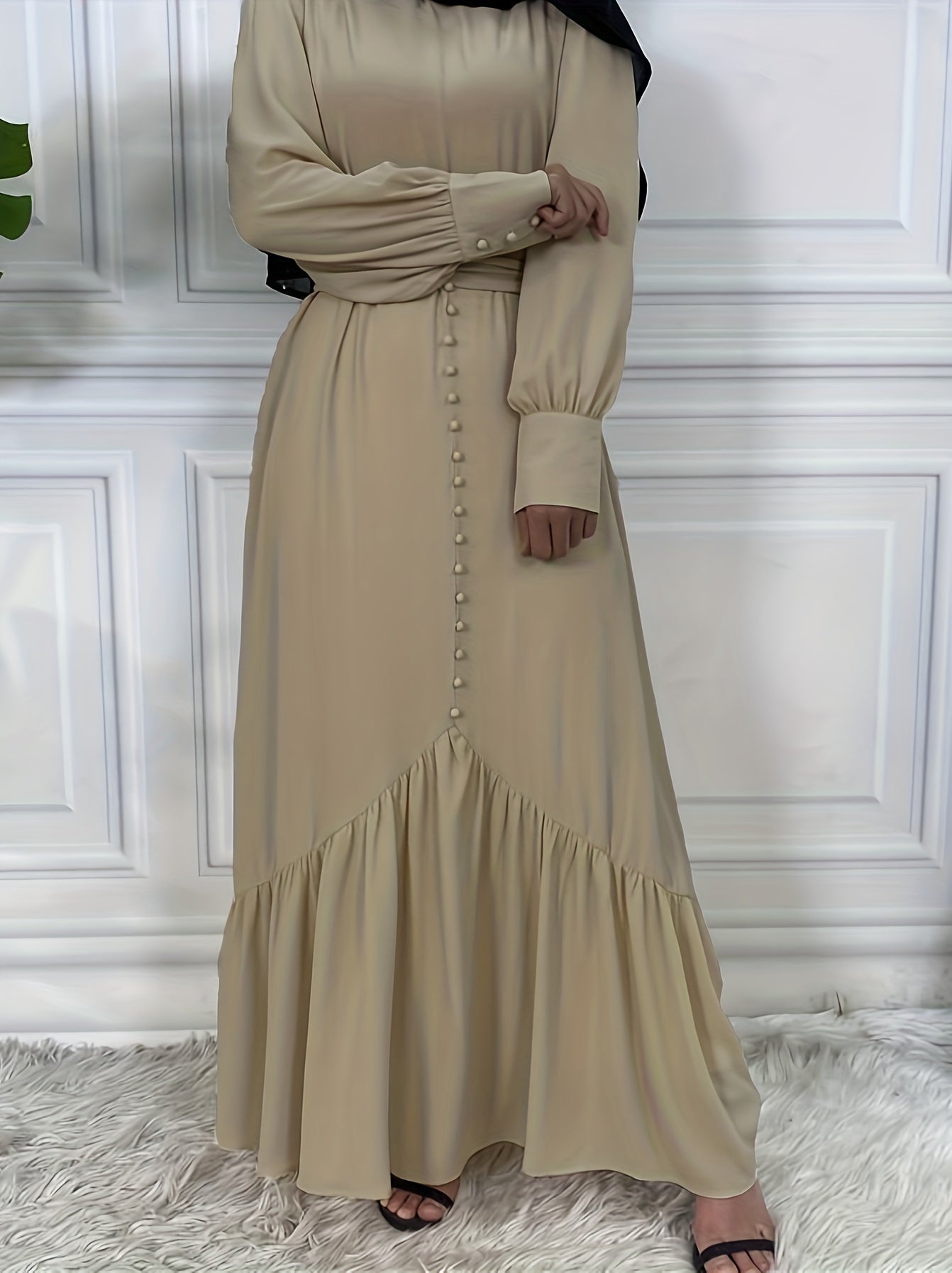 Sofia - Elegante Maxi Kaftan Abaya met Ruches