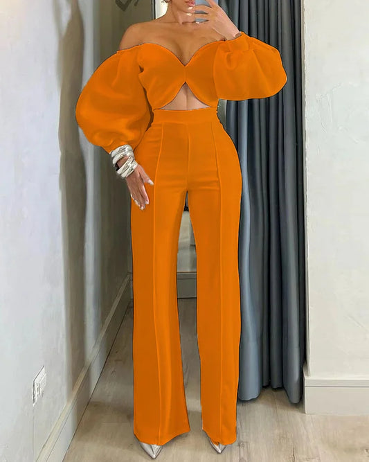 Saskia - Oranje Elegante Set