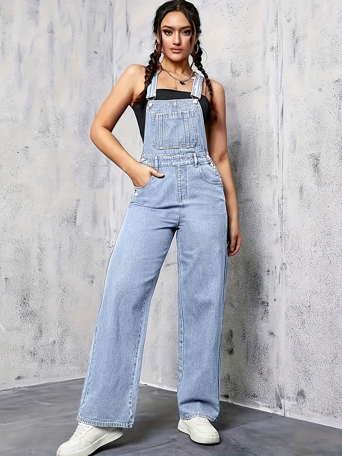 Eva - Wijde Pijpen Denim Overall