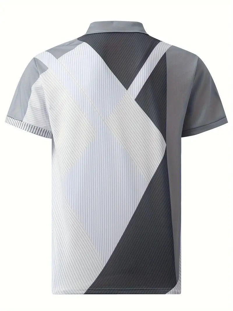 Norman - Ademend Regular Fit Color Block Golf Shirt