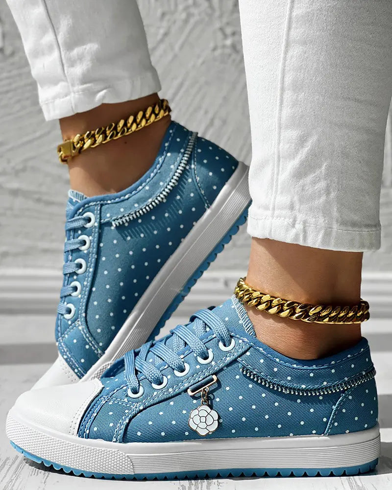 Camila - Polka Dot Sneakers met Veters