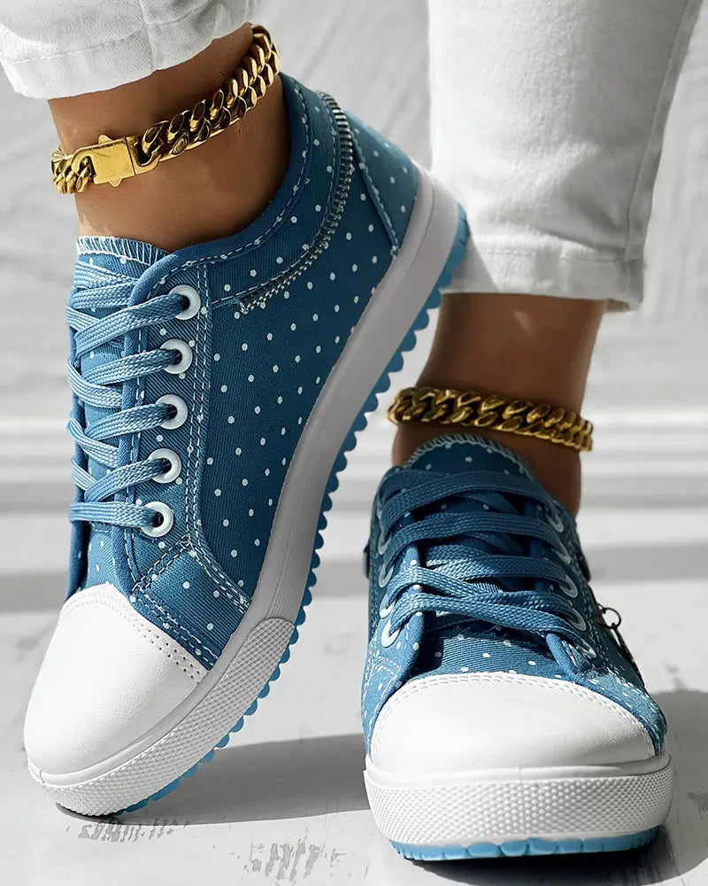 Camila - Polka Dot Sneakers met Veters