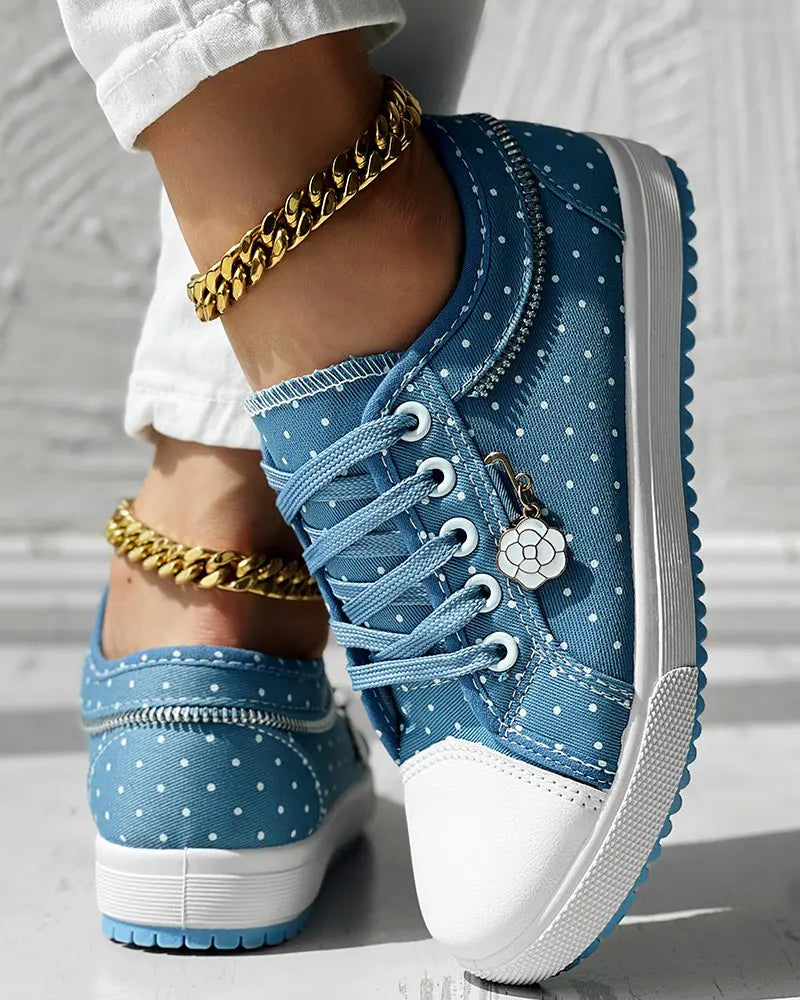 Camila - Polka Dot Sneakers met Veters