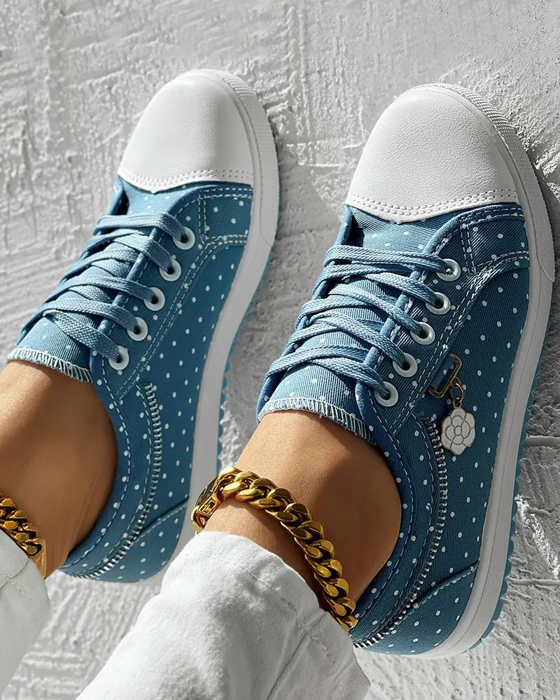 Camila - Polka Dot Sneakers met Veters