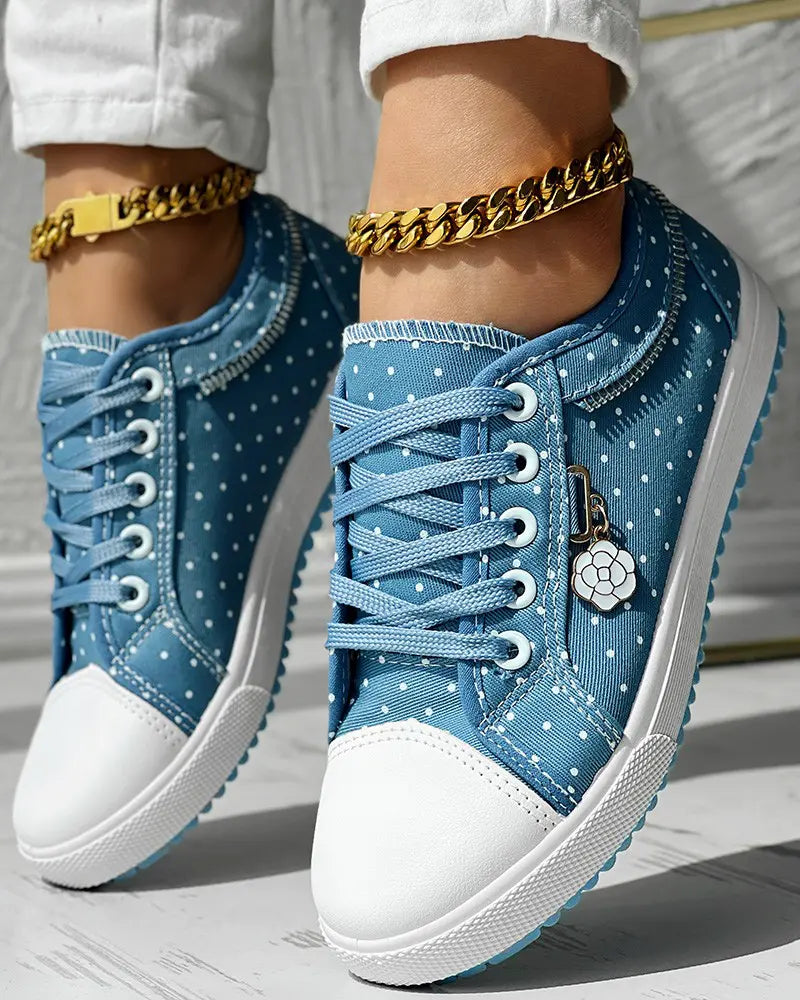 Camila - Polka Dot Sneakers met Veters