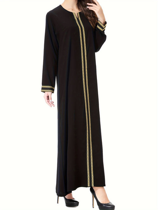 Amina - Luxe Abaya met Gouden Accenten