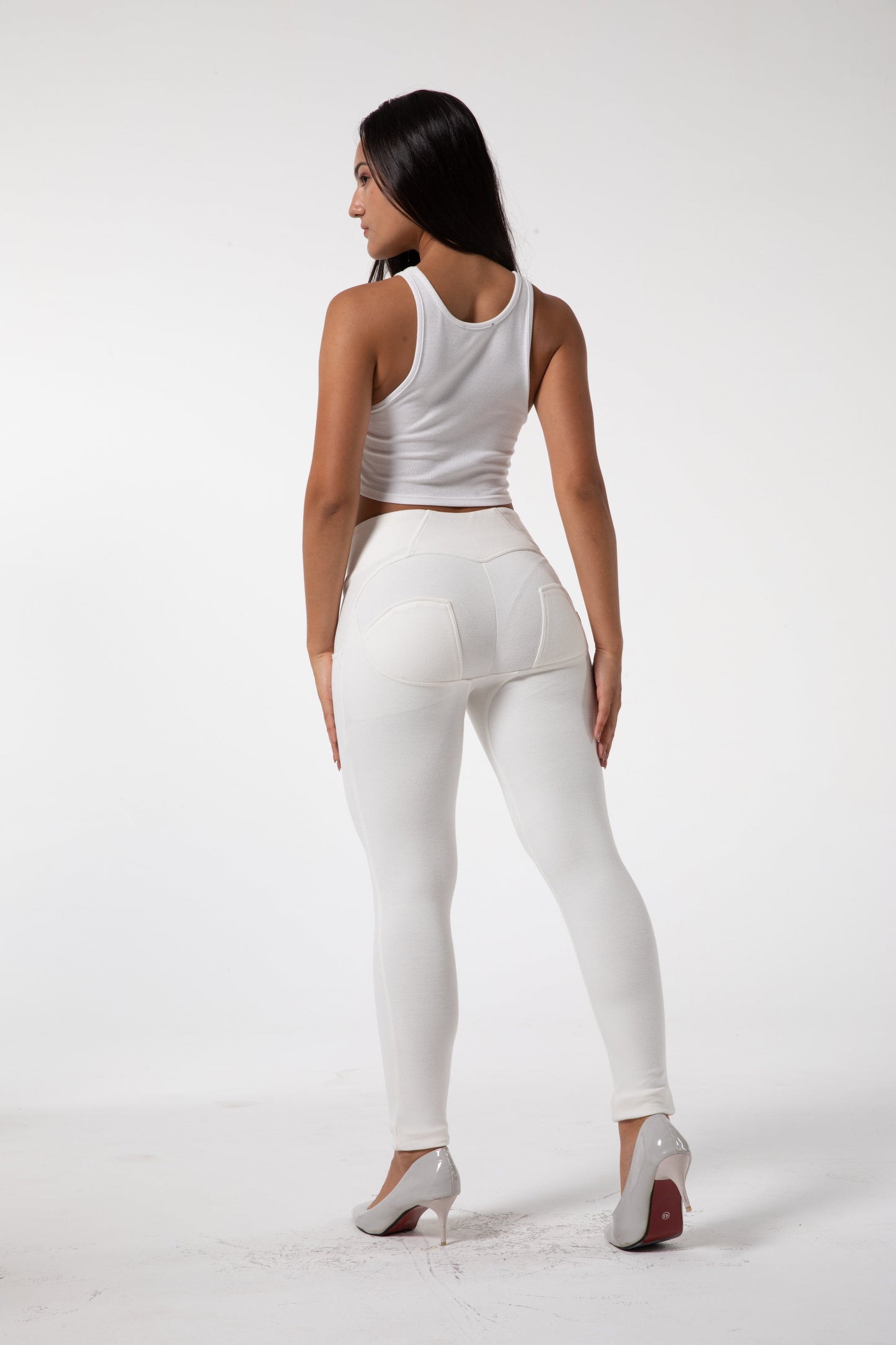 Chloe - Strakke Witte Legging met Hoge Taille