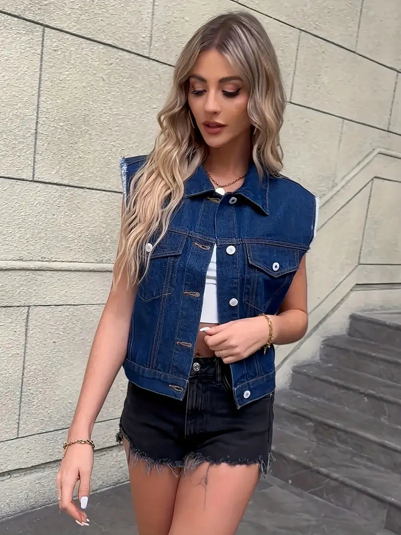 Kate - Mouwloos Denim Vest