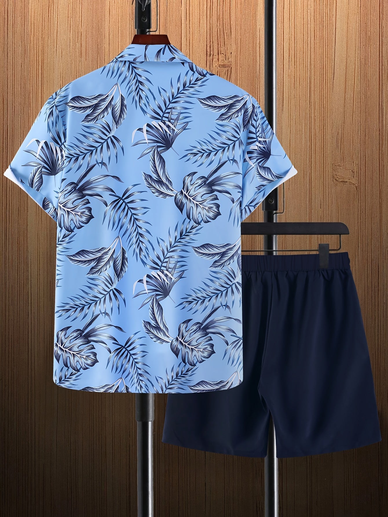 David - Casual zomerset met bladerenprint