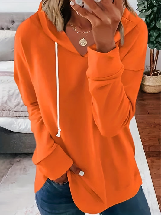 Sophie - Oranje Plus-Size Basic Sweatshirt