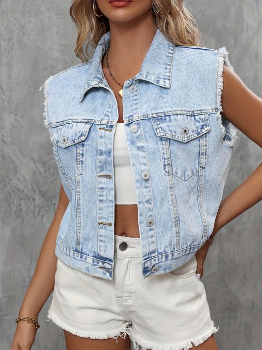 Kate - Mouwloos Denim Vest