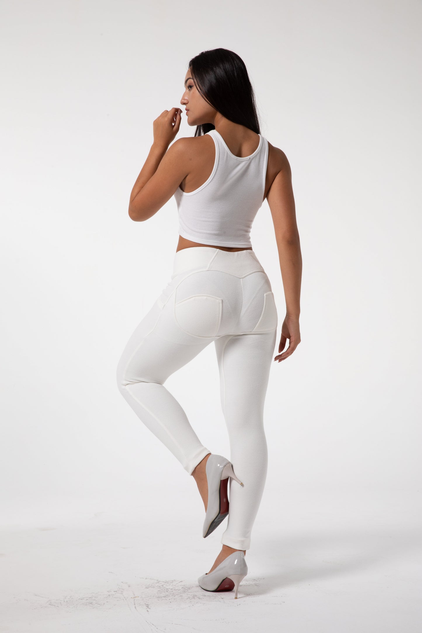 Chloe - Strakke Witte Legging met Hoge Taille