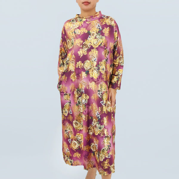 Nora - Vintage Bloemen Abaya Jurk met Lange Mouwen