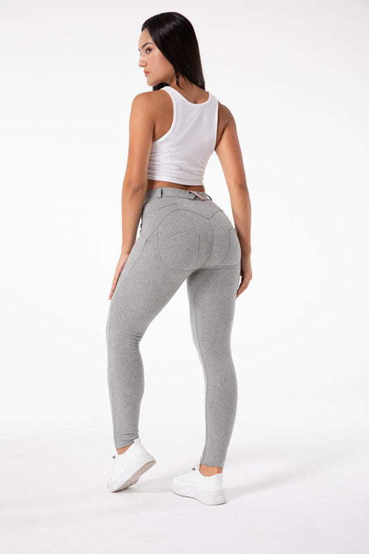 Ava - Strakke Hoge Taille Lichtgrijze Legging