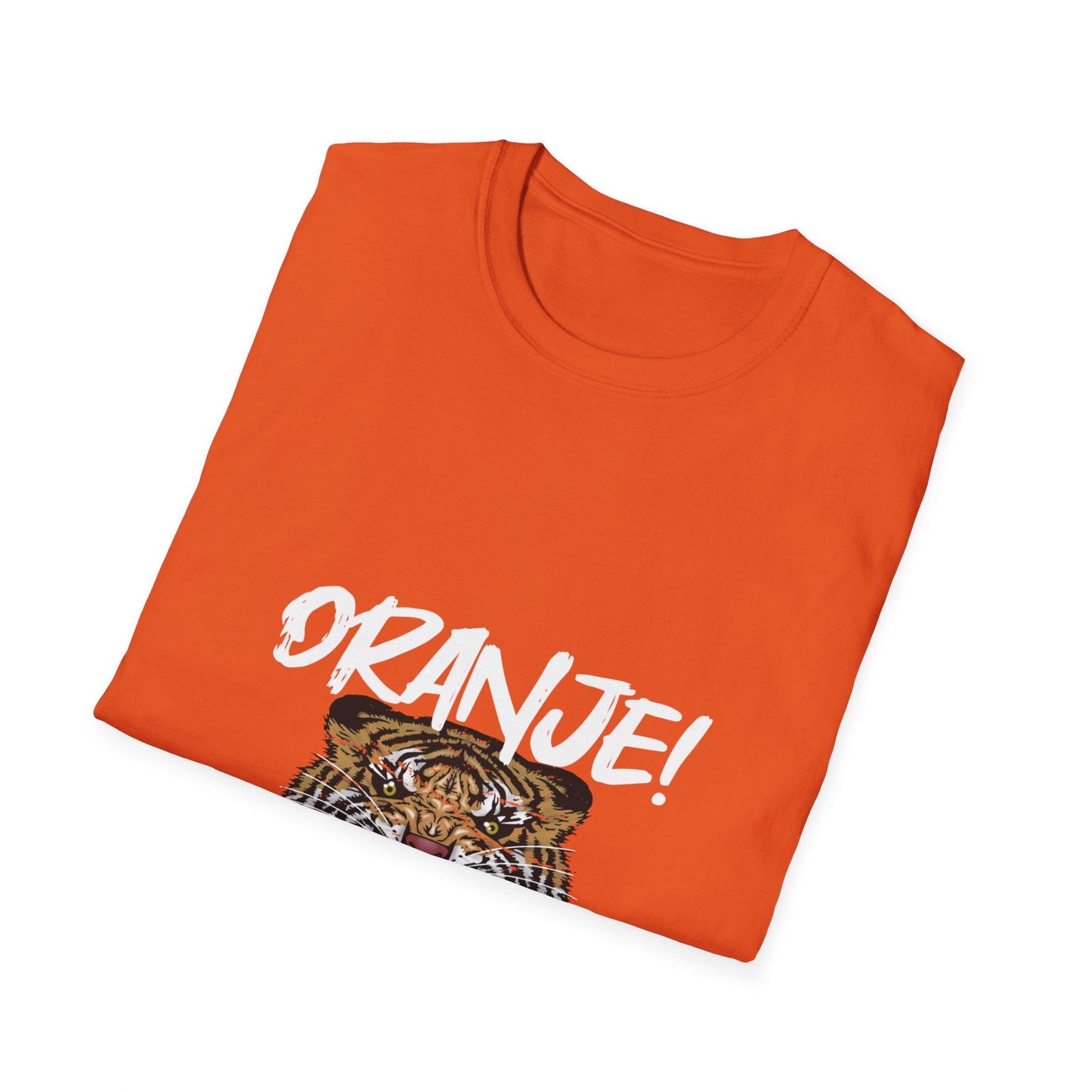 Oliver - Oranje T-shirt met Grafisch Ontwerp