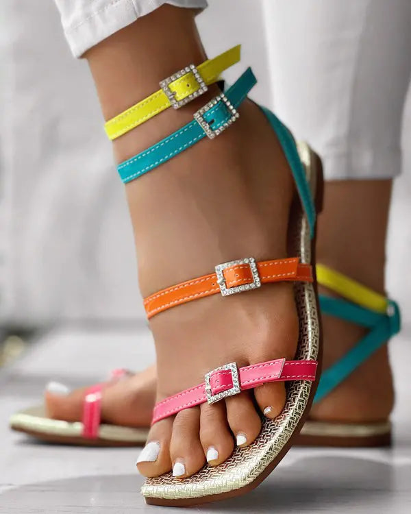 Abigail - Colorblock Enkelband Sandalen