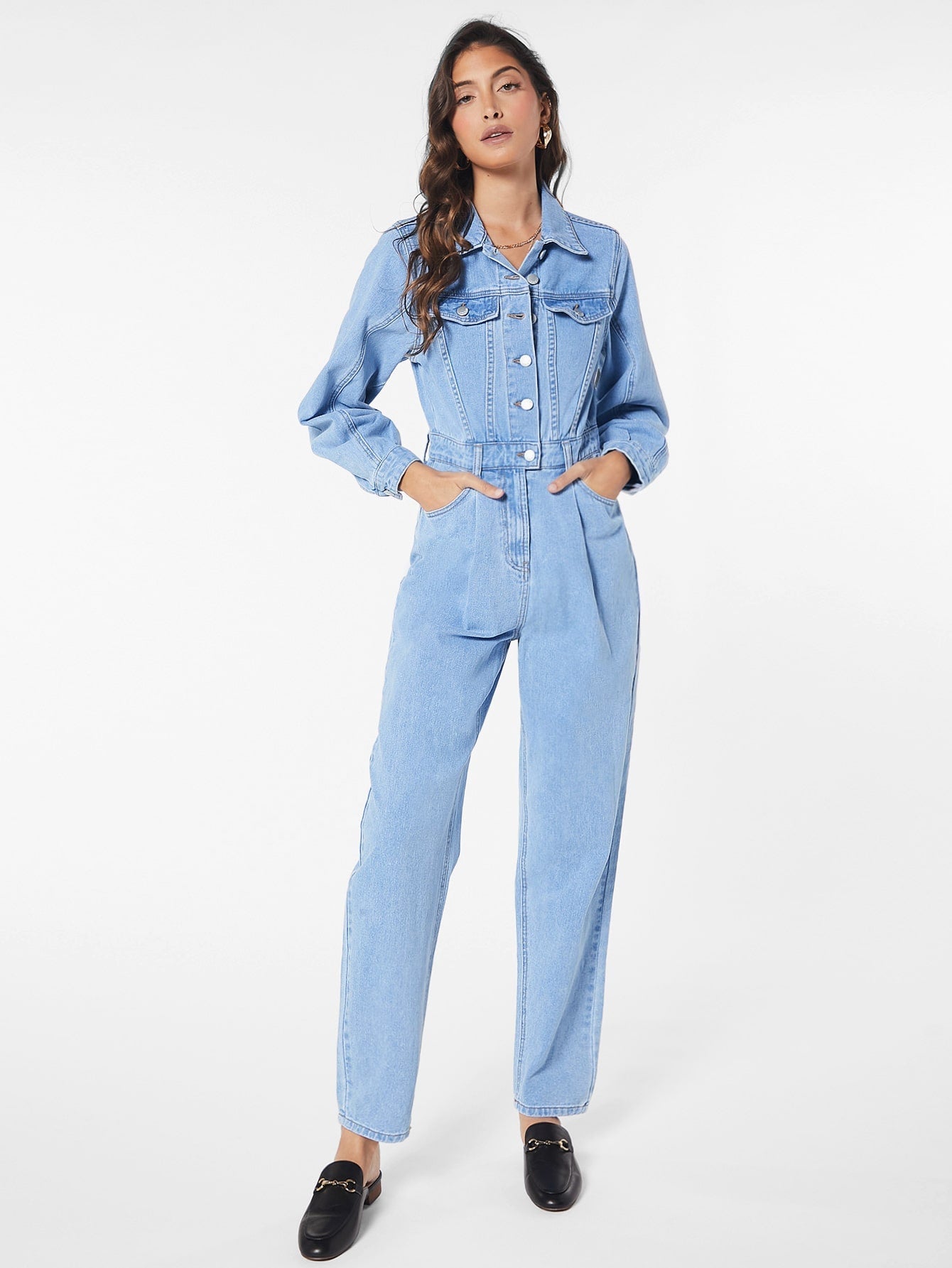 Mila - Blauw Denim Jumpsuit