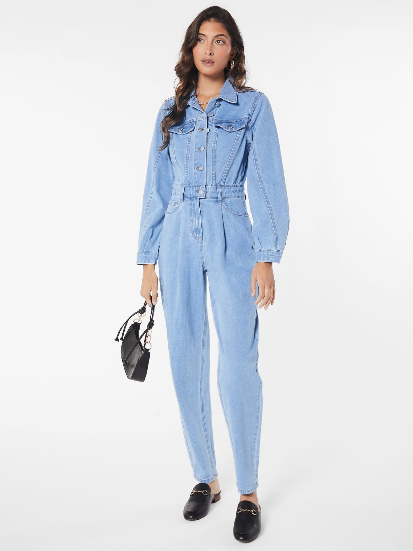 Mila - Blauw Denim Jumpsuit