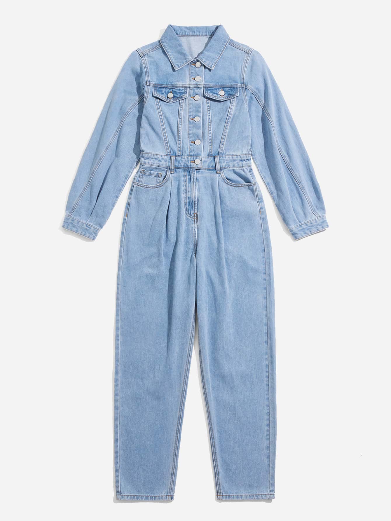 Mila - Blauw Denim Jumpsuit