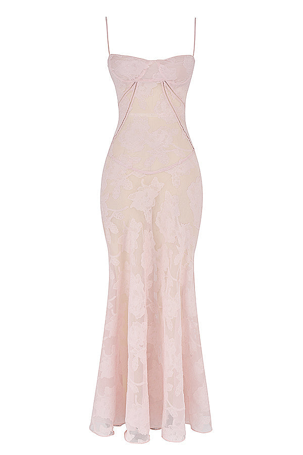 Aurora - Blush Serenity Lace-Up Back Jurk