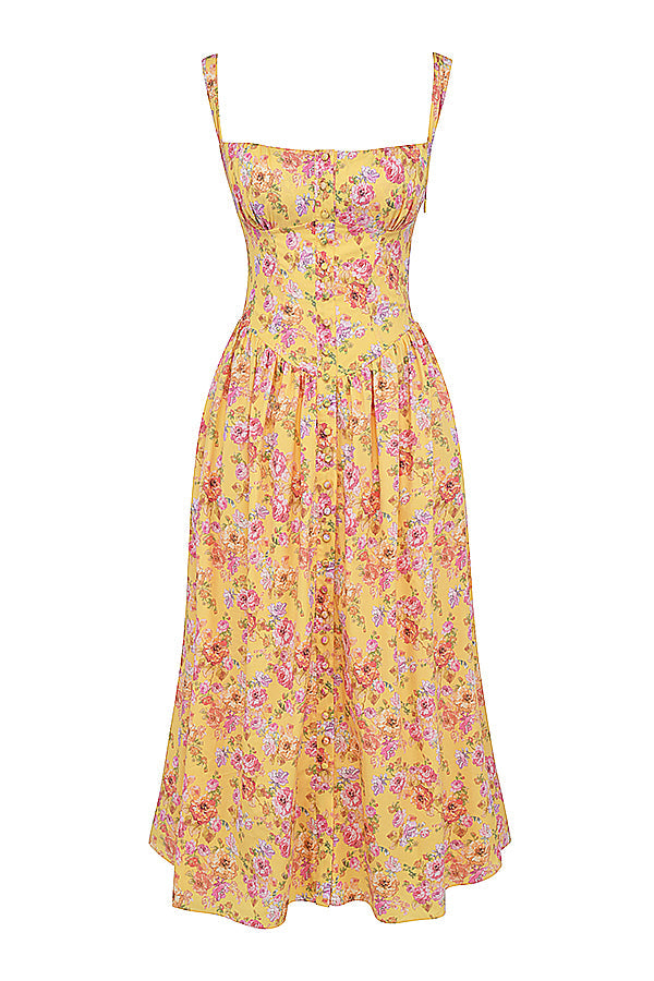 Sophie - Zomerse Bloemen Midi Jurk