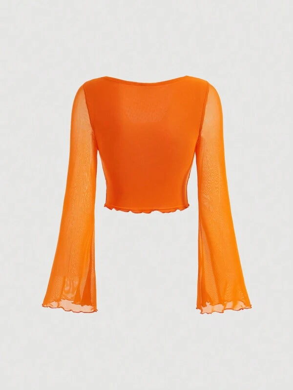 Sophie - Oranje Knoop T-shirt