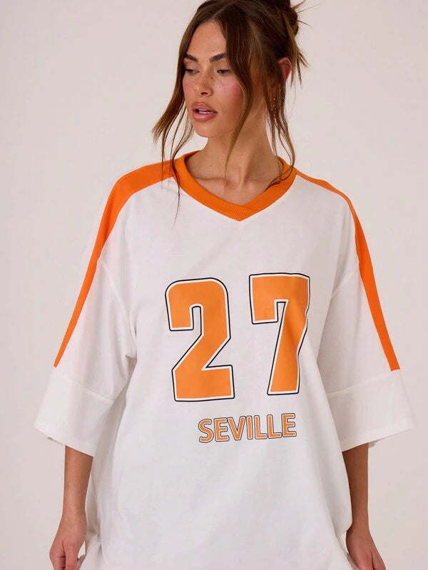 Zoey - Oranje Oversized T-Shirt