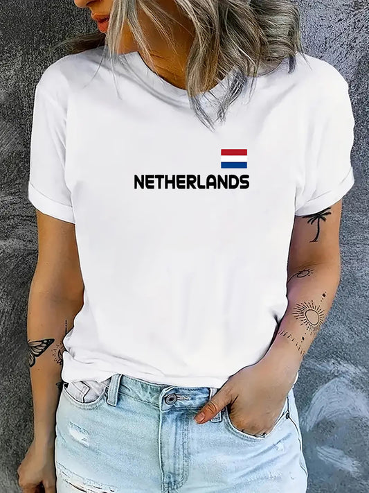 Eva - T-shirt met Nederlandse Vlag