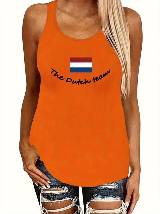 Lara - Oranje Sportief Vest Top