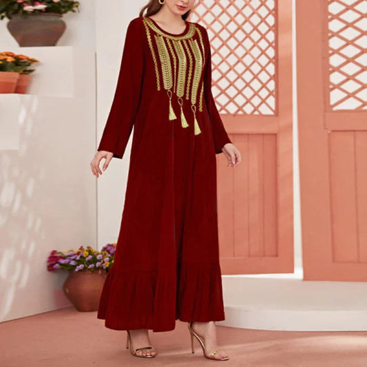 Cato - Elegante Abaya met Borduursel