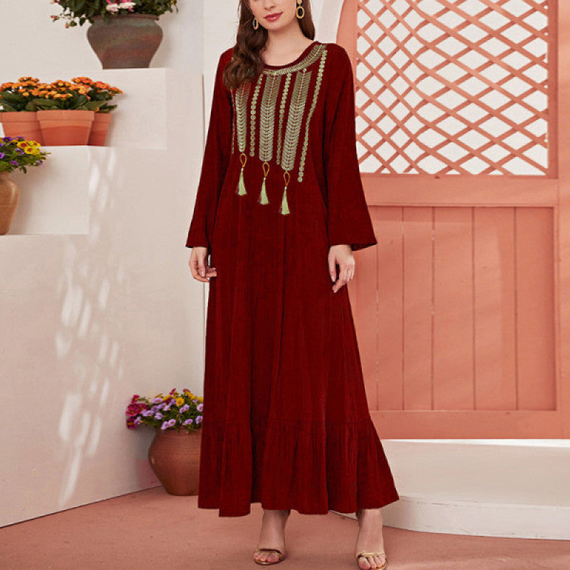 Cato - Elegante Abaya met Borduursel