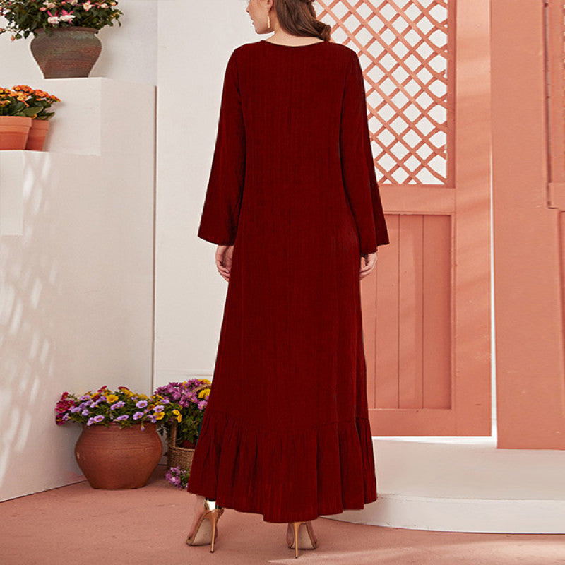 Cato - Elegante Abaya met Borduursel