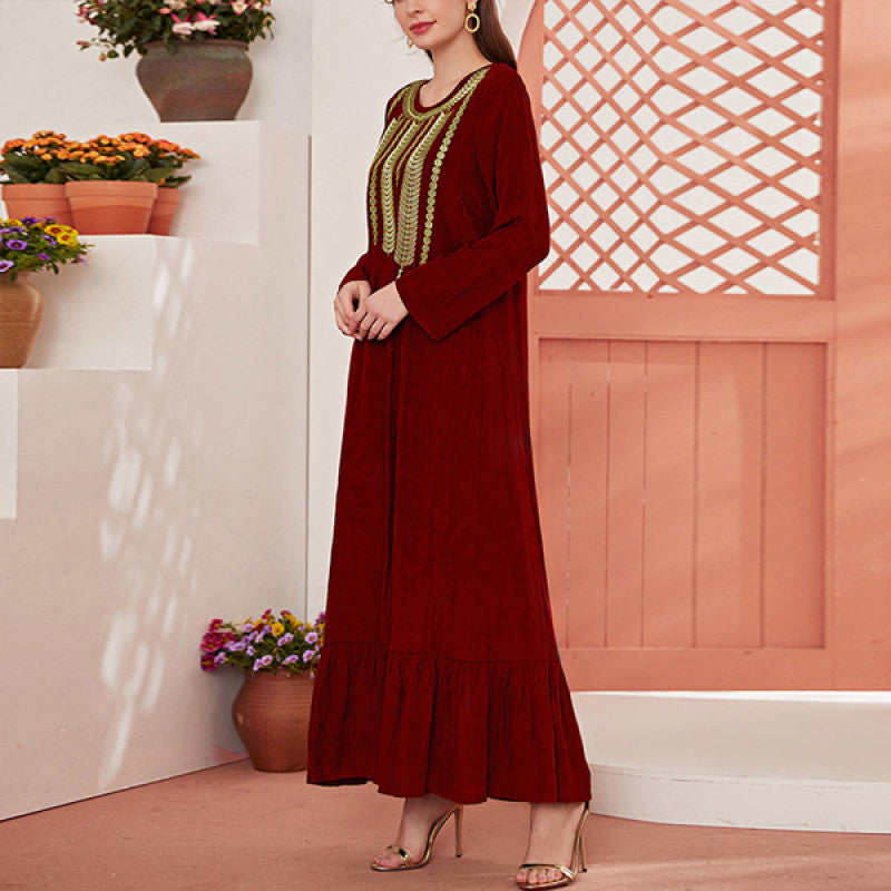 Cato - Elegante Abaya met Borduursel