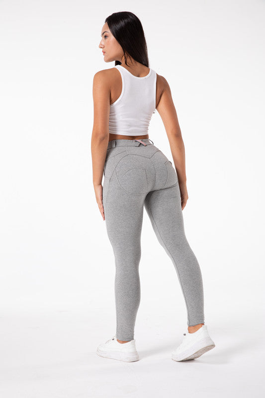 Ava - Strakke Hoge Taille Lichtgrijze Legging