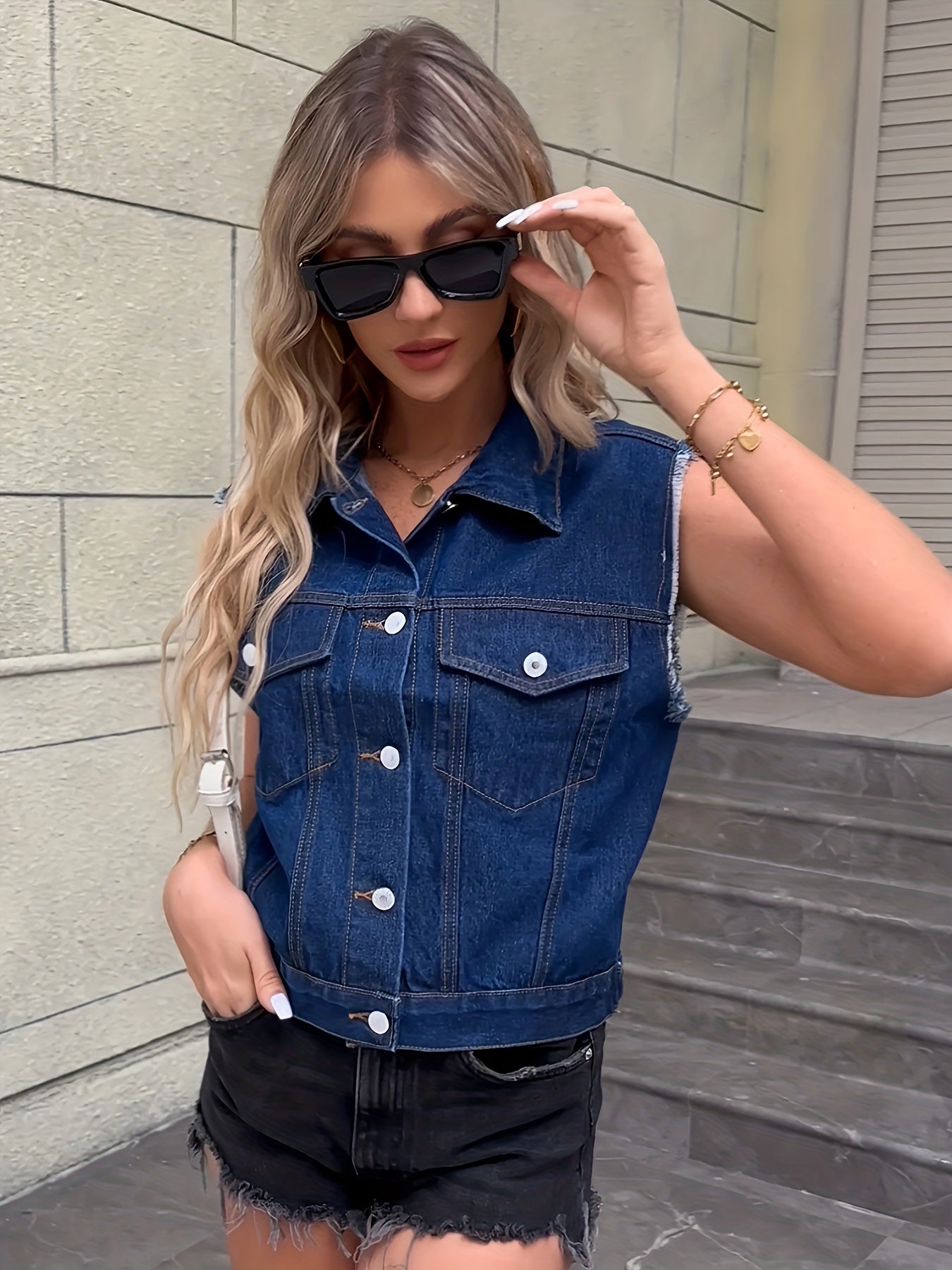 Kate - Mouwloos Denim Vest