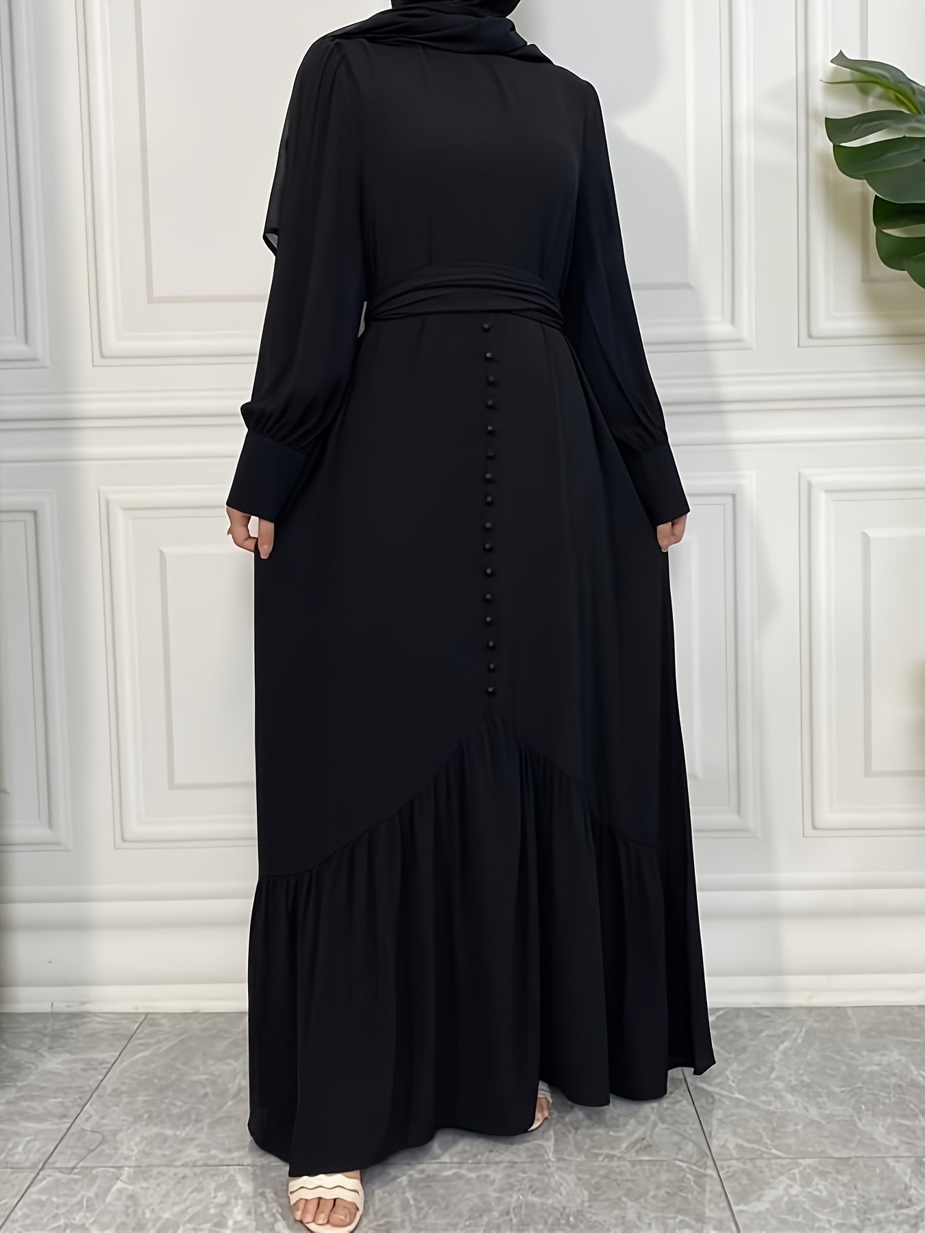 Sofia - Elegante Maxi Kaftan Abaya met Ruches