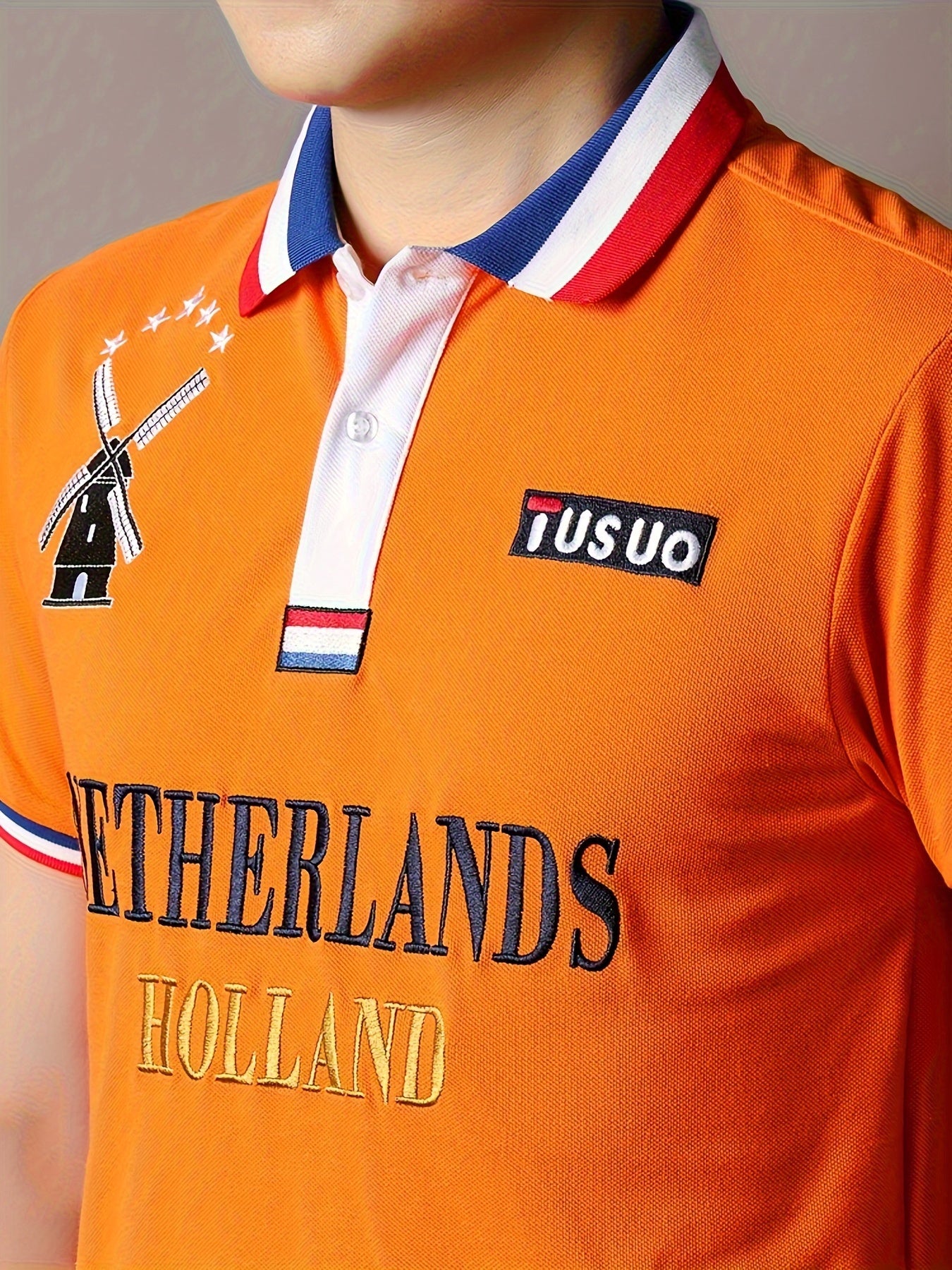 Lucas - Oranje Golfshirt met Nederlandse Print