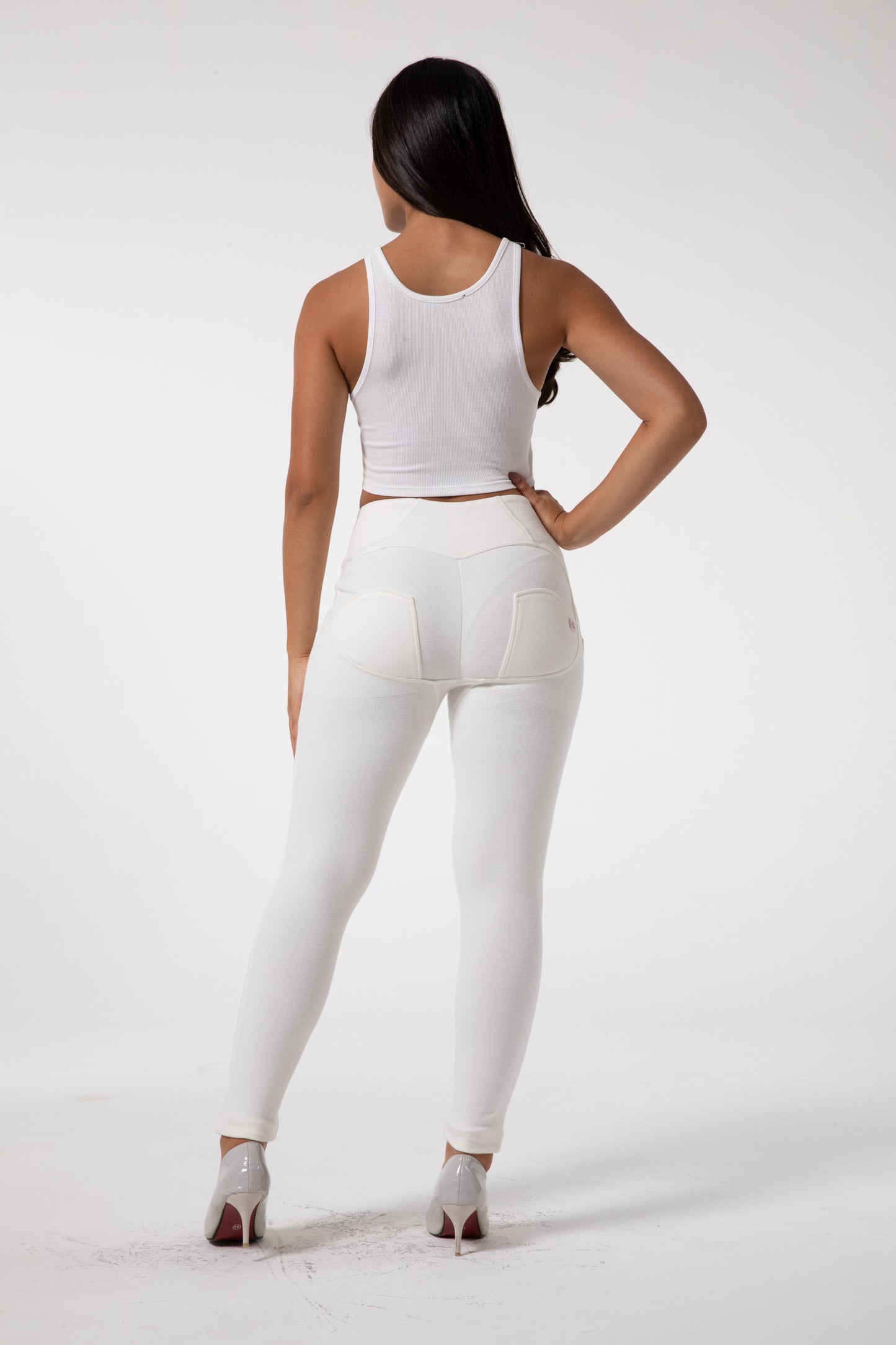 Chloe - Strakke Witte Legging met Hoge Taille