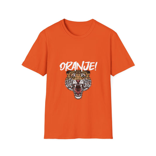 Oliver - Oranje T-shirt met Grafisch Ontwerp