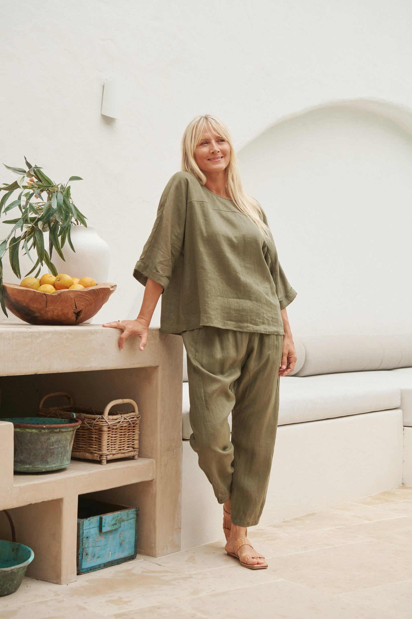 Aria - Comfortabele Relaxbroek in Khaki