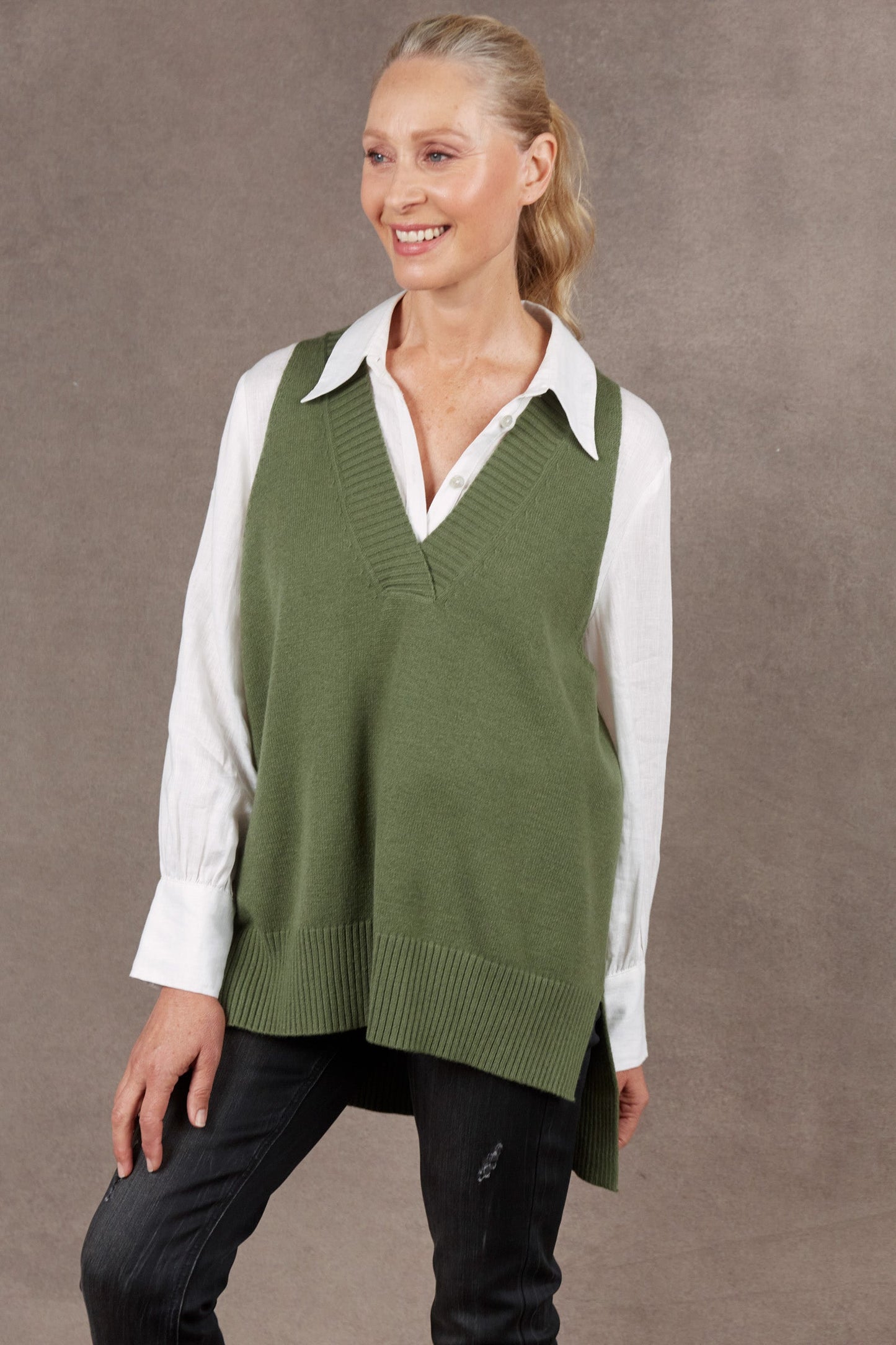 Nina - Groene Vest voor Dames