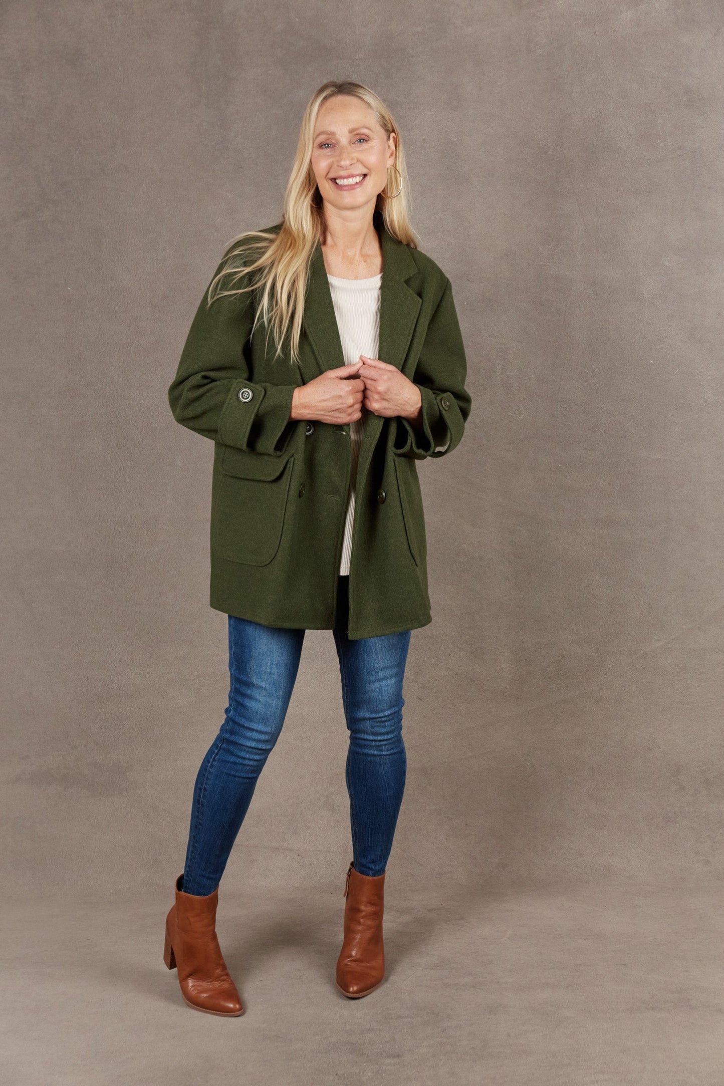 Ella - Stijlvolle Olijfgroene Blazer