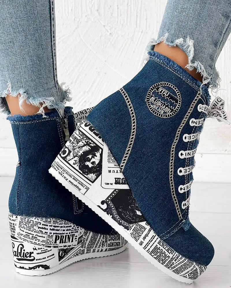 Anna - Modieuze Denim Enkelboots