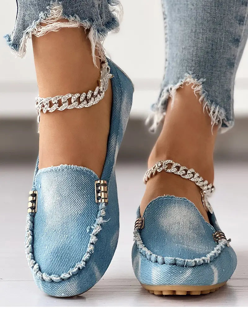 Evangeline - Stijlvolle Denim Loafers