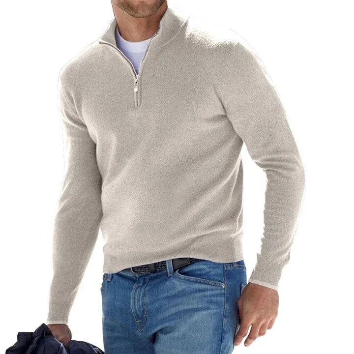 Vincent - Kasjmier Heren Sweater met Rits