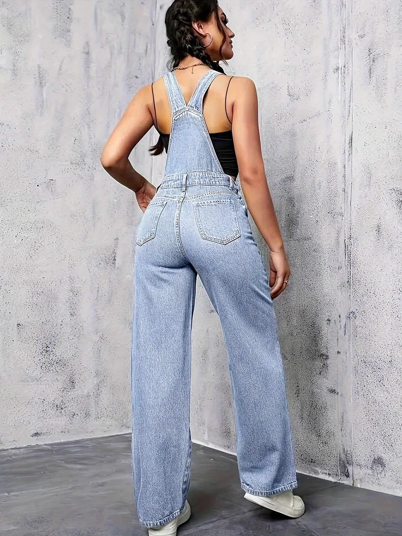 Eva - Wijde Pijpen Denim Overall