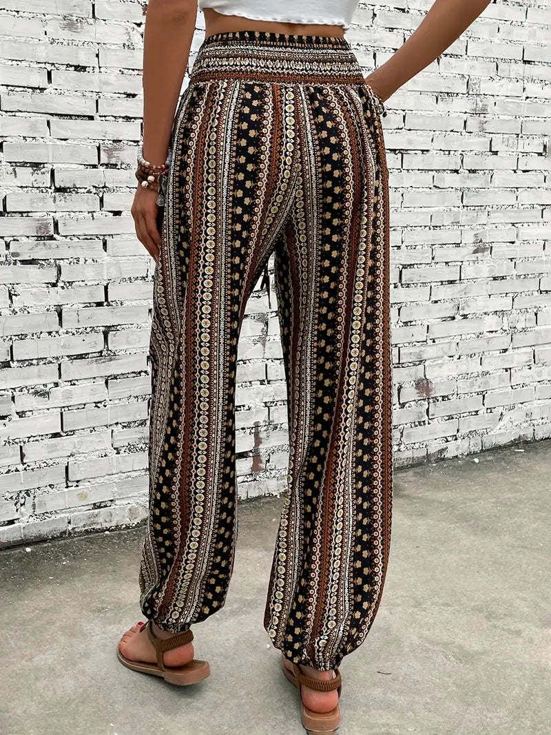 Leona - Boho Broek met Etnische Print