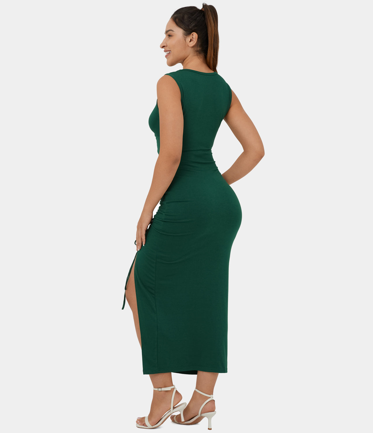 Josephine - Ronde Hals Bodycon Midi Jurk